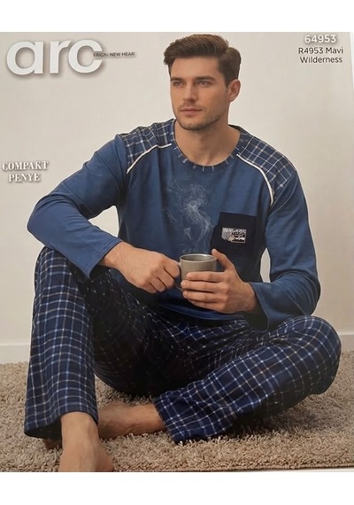 Miressa Pijama Takımı Erkek Uzun Lacivert