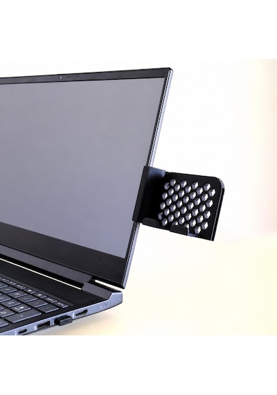 3d Baskı Monitor Telefon Tutucu - Petek Desenli Laptop Kenar Telefon Tutucu-siyah Diğer