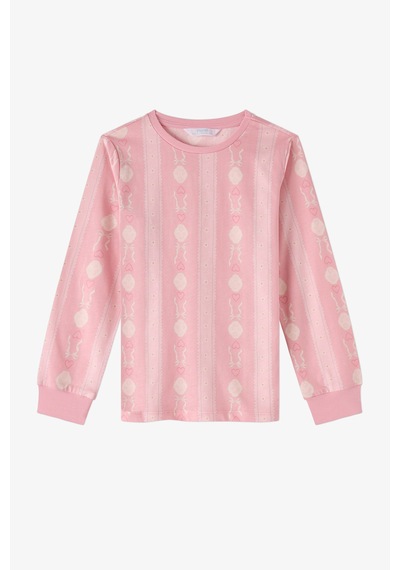 Penti Kız Çocuk Pembe Whisper Bows Pamuklu Uzun Kollu 2li Pijama Takımı