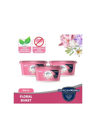 Mini Jel Oda Kokusu Floral Buket 3 'lü Set