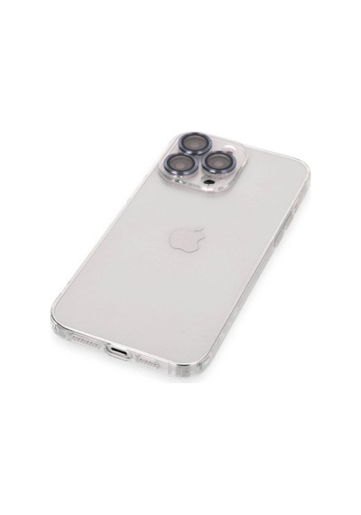 Apple, Uyumlu iPhone 13 Pro Max Kılıf Luko Lens Silikon - Sierra Blue