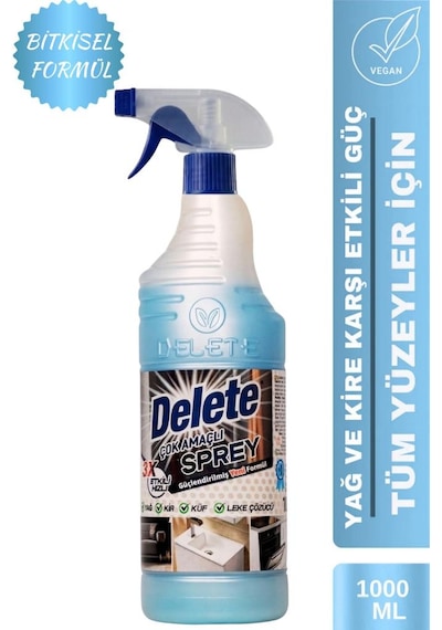 Delete Çok Amaçlı Temizleyici - Yağ Kir Leke Küf Sökücü - 1 Lt Tekli