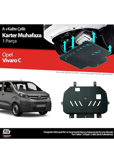 S-dizayn Opel Vivaro Çelik Karter Muhafaza Koruma 2019 Üzeri A+ Kalite
