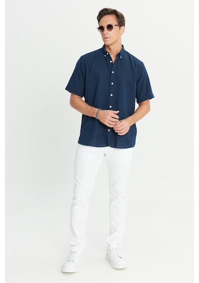 AC&Co / Altınyıldız Classics Erkek Lacı %100 Pamuk Comfort Fit Rahat Kesim Düğmeli Gömlek Yaka Armürlü Gömlek Lacı AC&Co / Altınyıldız Classics Erkek Lacı %100 Pamuk Comfort Fit Rahat Kesim Düğmeli Gömlek Yaka Armürlü Gömlek Lacı