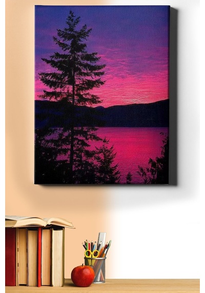 Webstyle Sayılarla Boyama Seti Kasnaklı Gün Batımı Ve Ağaç 50 X 65 Cm