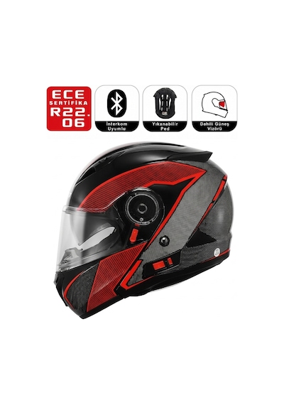 Ff869 Sky Breaker Motosiklet Kaskı Güneş Vizörlü Çene Açılır Motorcu Kask Çok Renkli