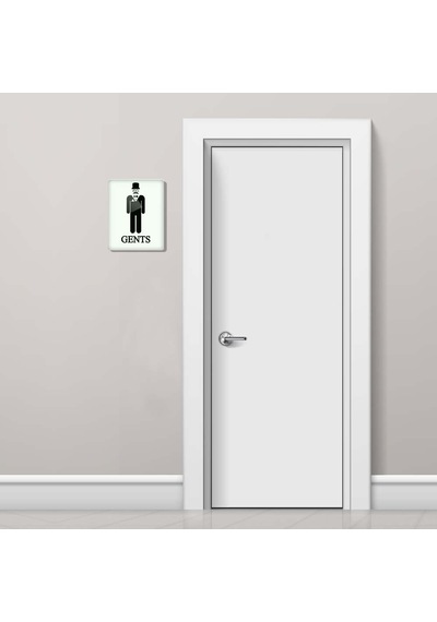 Decorıta Cam Wc Yönlendirme Levhası 2'Li Beyaz Ladies - Gents