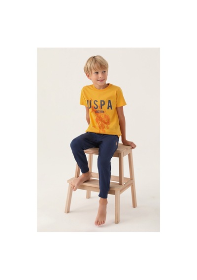 U.S. Polo Assn. U.s. Polo Assn. Lisanslı Hat Hardal Erkek Çocuk Pijama Takımı Kırmızı