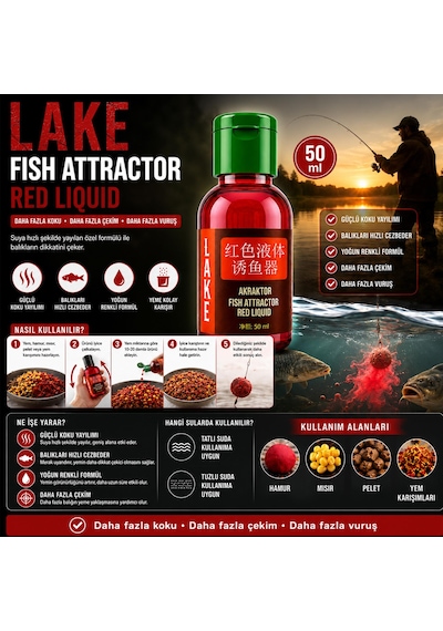 Hedyex Lake Atraktor Balık Cezbedici Red Sıvı 50 Gr