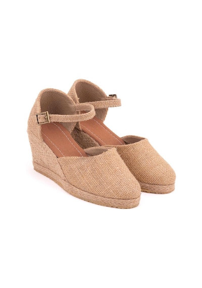 Gerçek Elişi Hasır Dolgu Topuk Keten Hasır Espadril Handmade Hasır