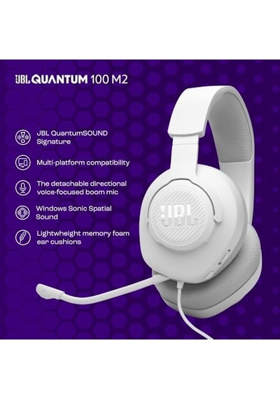 Quantum 100m2,gaming Kulaklık,kablolu,beyaz 50 x 22