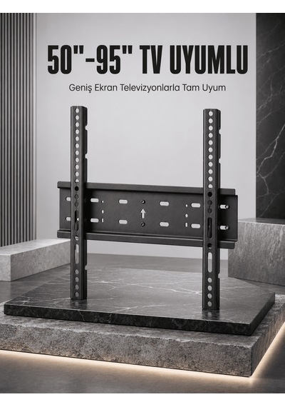 Shnstore Tv Duvar Askı Aparatı 50-95 İnç Uyumlu Güvenli Sabit Montaj Shntknd0720