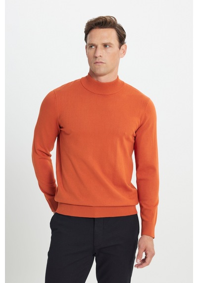 AC&Co / Altınyıldız Classics Erkek Standart Fit Normal Kesim Yarım Balıkçı Yaka Triko Kazak Kiremit AC&Co / Altınyıldız Classics Erkek Standart Fit Normal Kesim Yarım Balıkçı Yaka Triko Kazak Kiremit
