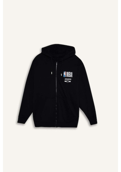Defacto NBA Wordmark Oversıze Kapüşonlu Fermuarlı Sweatshırt G0264AX26SP
