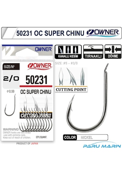 Owner 50231 Cut Super Chinu No:2/0 Tekli Iğne