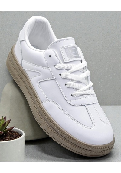 Ispartalılar 510 Hazır Taban Unisex Spor Ayakkabı Bağcıklı Rahat Sneaker Erkek Kadın Spor Ayakkabı Beyaz