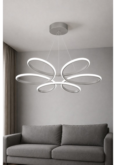 Niva Led Sarkıt Avize Beyaz Işık Gri