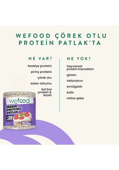 Wefood Çörek Otlu Protein Patlak 80 G 3'lü 8683347037759
