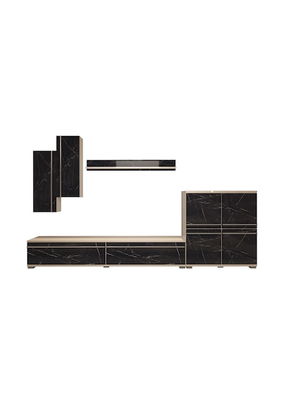 Decoraktiv Eko 6 Mdf Std Tv Ünitesi Tv Sehpası Beyaz - Siyah Mermer