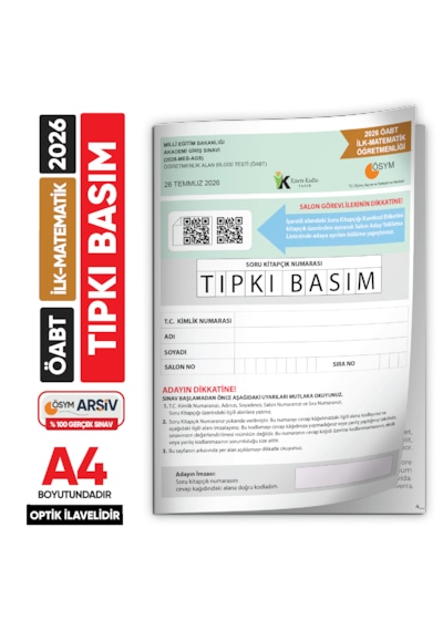 2026 Meb-ags Öabt İlköğretim Matematik Öğretmenliği Ösym Tıpkı Basım Kitapçığı Tg Deneme