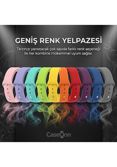 Caseonn Samsung Galaxy Uyumlu Watch 6 44mm Kordon Esnek Spor Silikon Kayış Pudra
