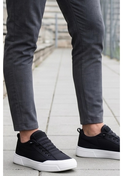 Citycomfort Siyah Kapitone Dokulu Modern Erkek Sneaker