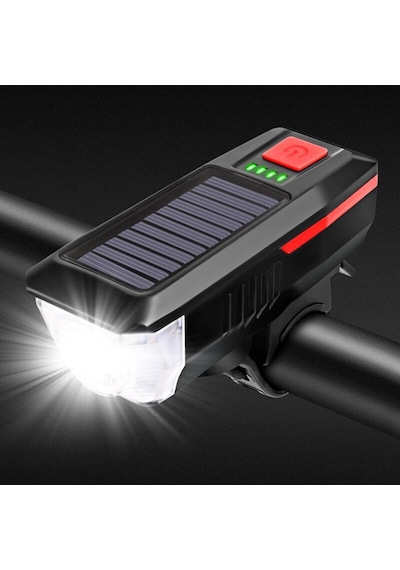 Solar Bisiklet Feneri Su Geçirmez T6 Led Güneş Enerjili Usb Şarjl