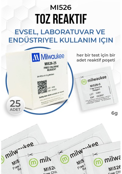Milwaukee Mı524-25 Toplam Klor Reaktif Tozu 6 G