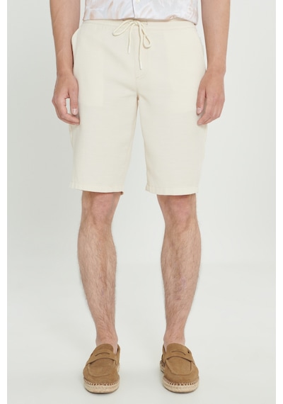 AC&Co / Altınyıldız Classics Erkek Bej Comfort Fit Rahat Kesim Petek Desenli Yan Cep Pamuklu  Şort Bej