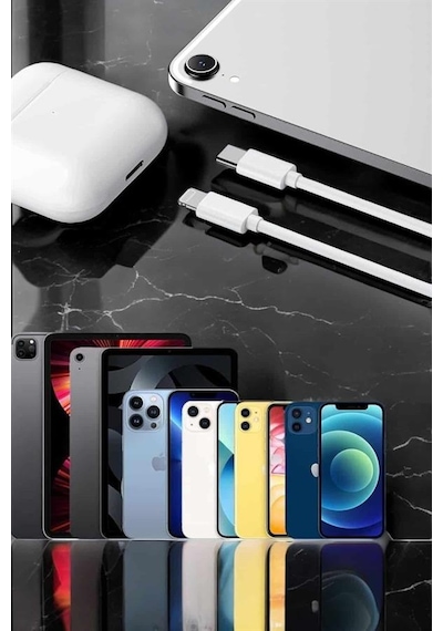 Iphone - 607 - Uyumlu İos Uyumlu Lightning Hızlı Şarj Tye C Lightning - Csmo-tex - Şarj Kablosu