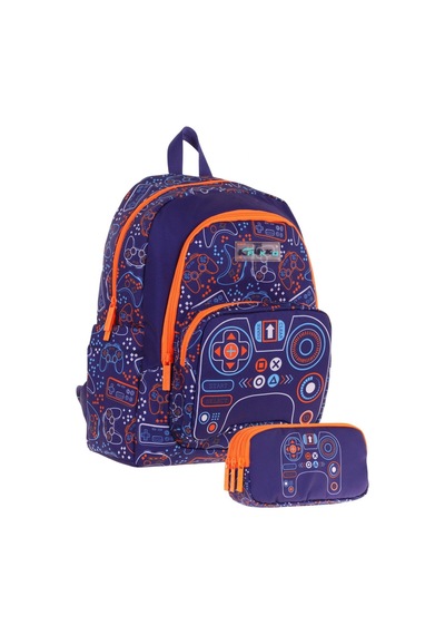 Kaukko Kids L5281+l8281 Üç Gözlü Erkek Çocuk Okul Çantası Ve Kalem Çantası Seti - Turuncu Lacivert - Oyun Baskılı Turuncu - Lacivert Kaukko Kids L5281+l8281 Üç Gözlü Erkek Çocuk Okul Çantası Ve Kalem Çantası Seti - Turuncu Lacivert - Oyun Baskılı Turuncu - Lacivert