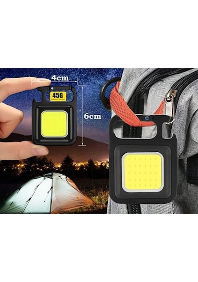 Cob Mini Led El Feneri Karabinalı Mıknatıslı Su Geçirmez 800mah