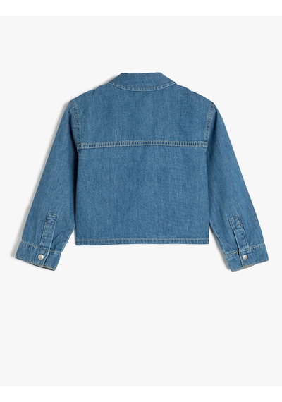 Koton Pamuklu Kısa Kollu Crop Denim Ceket Orta İndigo 5skg20016ad İndigo Koton Pamuklu Kısa Kollu Crop Denim Ceket Orta İndigo 5skg20016ad İndigo