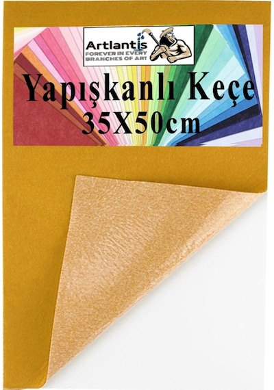 Yapışkanlı Keçe 35x50 Cm 1 Adet 2.0 Mm Kendinden Yapışkanlı Renkli Hobi Keçesi Elişi Keçe Kumaşı Anasınıfı Kreş Etkinlik Turuncu