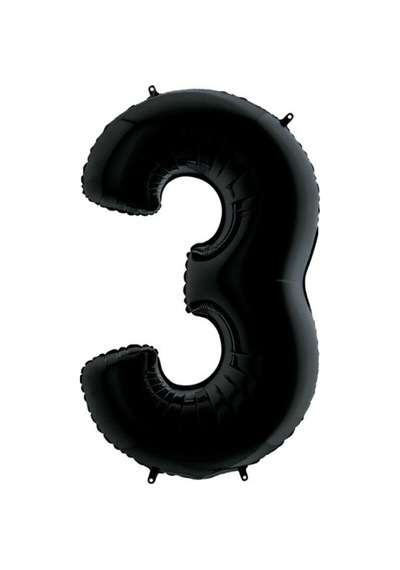 34 Inç 76 Cm Siyah Folyo Rakam Balon 3 A