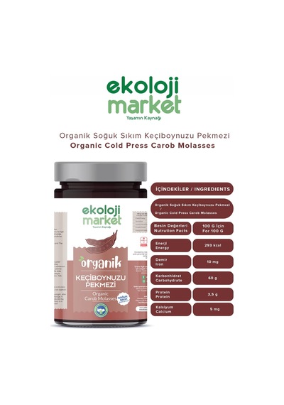 Organik Glutensiz Cold Press Keçiboynuzu Pekmezi 640 Gr.