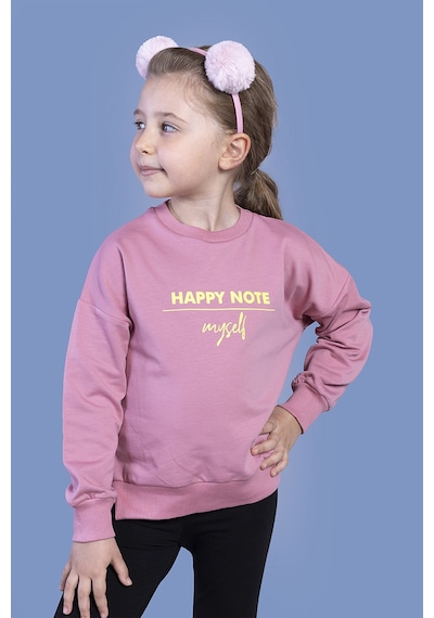 Toontoy Kız Çocuk Sırtı Baskılı Sweatshirt Gülkurusu
