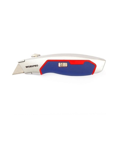 Workpro Wp213011 Ağır Hizmet Alüminyum Gövde Geri Çekilebilir Rötuş Maket Bıçağı + 3 Adet Yedek Bıçak Fr Wp213011