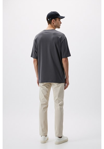 Erkek Oversize Basic Tişört Unisex %100 Pamuk Rahat Kalıp Gri