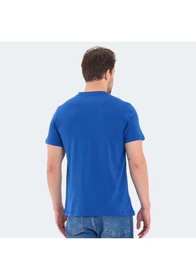 Slazenger RIVALDO Erkek V Yaka Saks Mavi Tişört