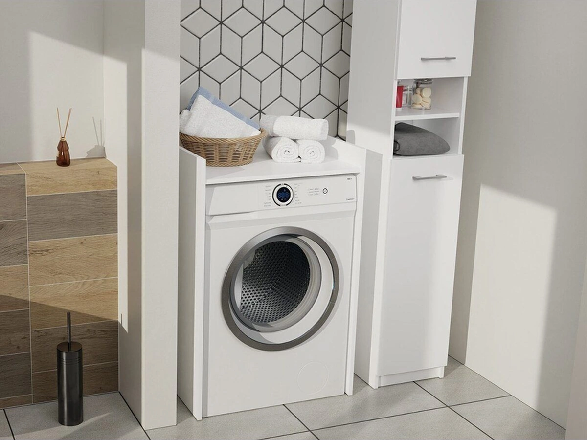 Ulya Banyo Dolabı-çok Amaçlı-çamaşır Makinesi Dolabı-beyaz Beyaz