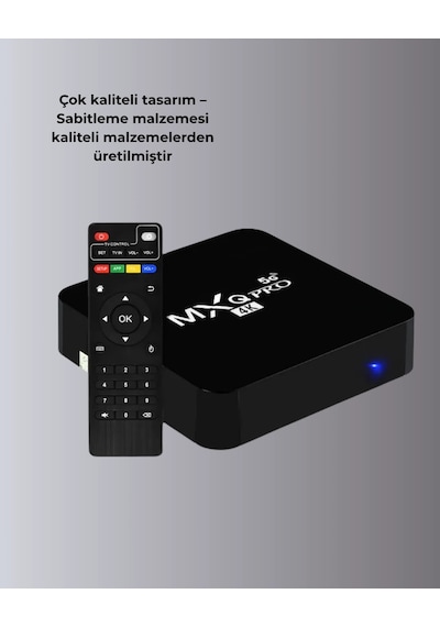 Hubrendy Tekno Android Tv Box 4k 2gb Ram 16gb Rom, Kablosuz Wi-fi Medya Oynatıcı
