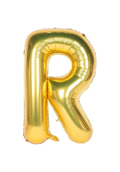 Folyo Balon R Harfi Helyum Balon 100 Cm Gold Renk - R Harf Balon - Harf Folyo Balon Altın Gold Harf Çok Renkli