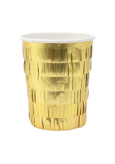 Meri Meri - Gold Fringe Party Cups - Altın Saçaklı Bardaklar