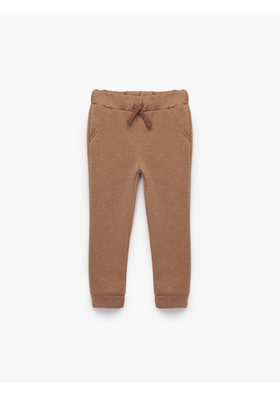 Koton Cep Detaylı Şardonlu Basic Jogger Eşofman Altı Kahverengi 6wmb40006tk Kahve