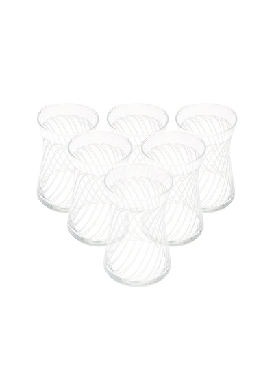 Aydoğann Home Dekorlu 6'lı Çay Bardağı - Şeffaf - 170 Ml Renkli