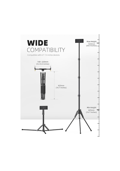 Lamicall Katlanabilir Tablet Tripod 360 Derece Dönme Kumandali Ft02