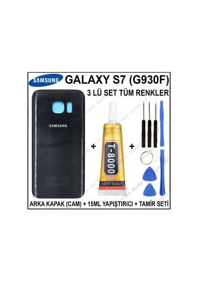 Samsung Uyumlu Galaxy S7 G930F Arka Cam Kapak Batarya Pil Kapağı+T8000