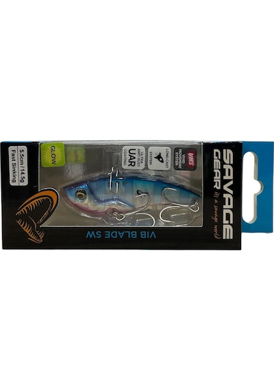 Savage Gear 3d Vib Blade 14.5gr 5.5cm Vibrasyon Jig Yem Blue Pink Zebra Glow