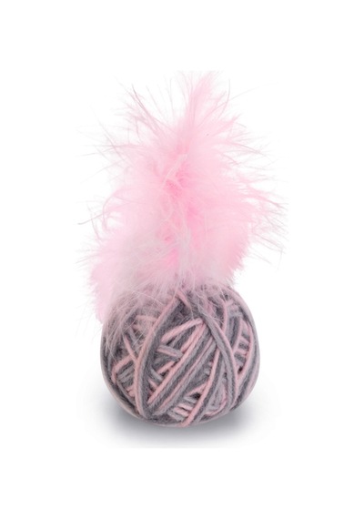 Hnrlıshp Beeztees Kedi Oyuncağı, Top Tüylü, Yün, Pembe Ve Gri, 5cm